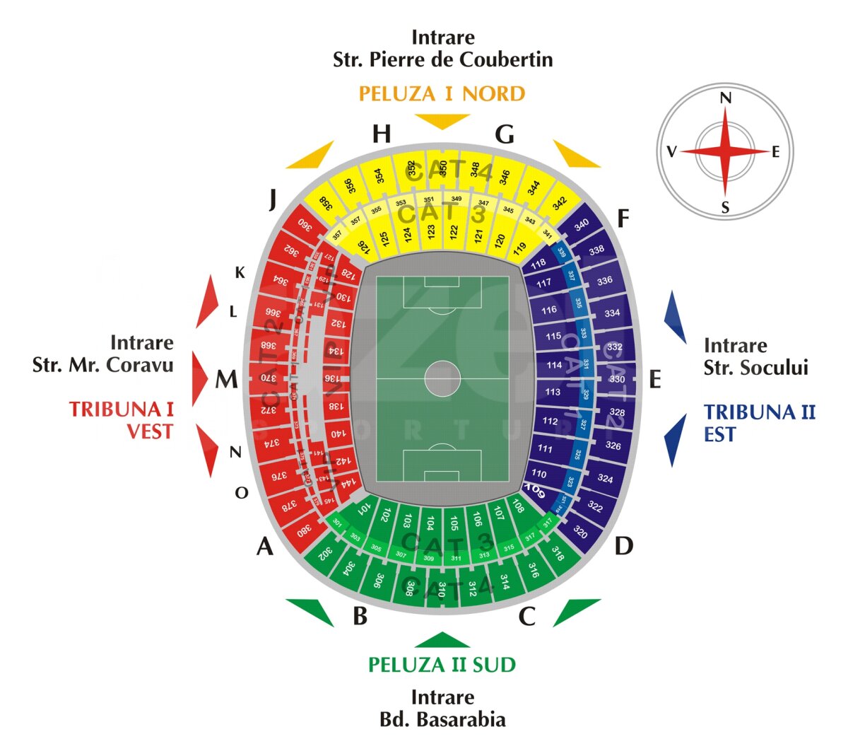 GHID COMPLET: Cum şi de unde cumperi bilete pentru România - Argentina. Infografie, schema stadionului, imagini panoramice