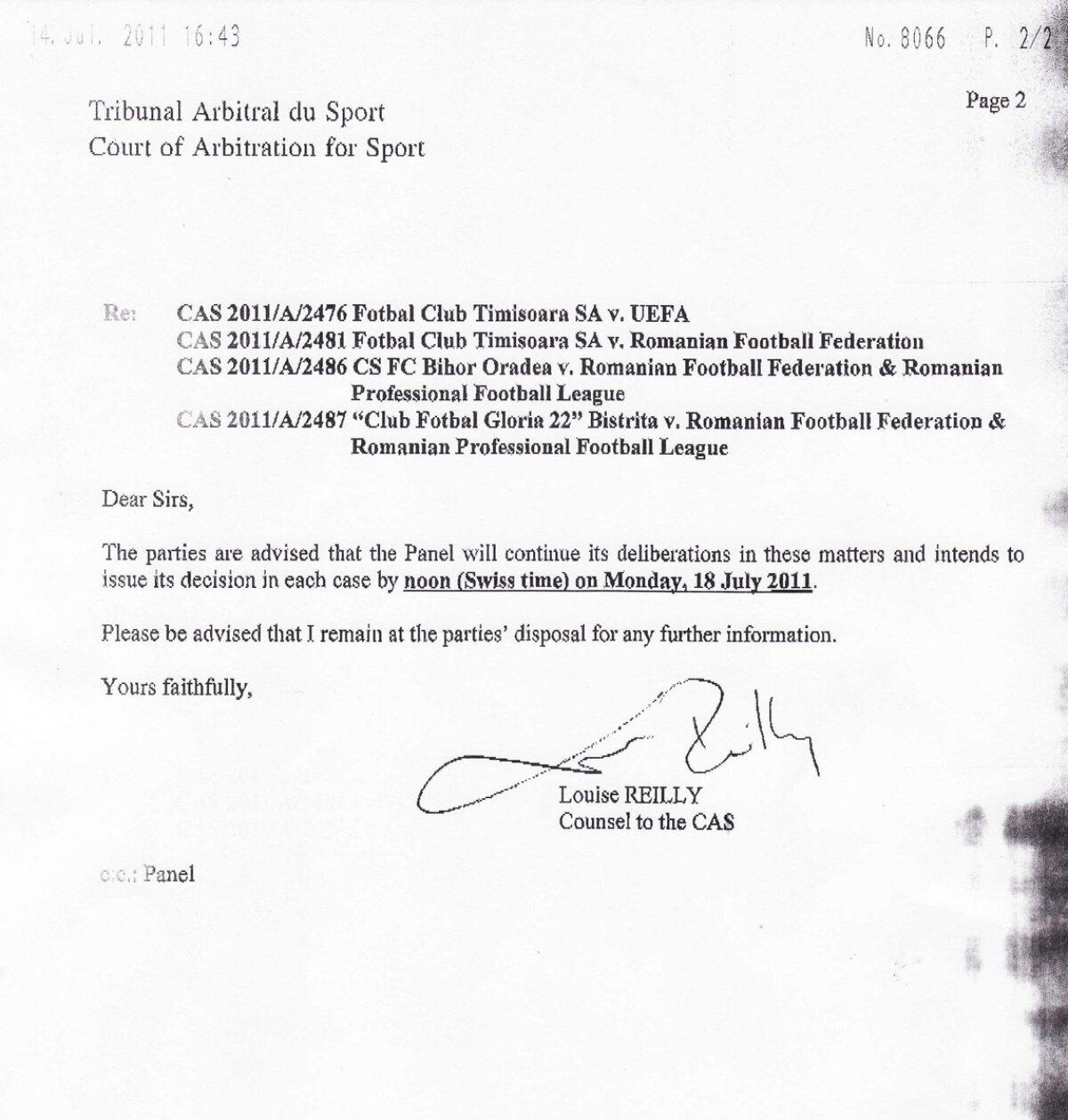 E clar! Decizia de la TAS vine pe 18 iulie!