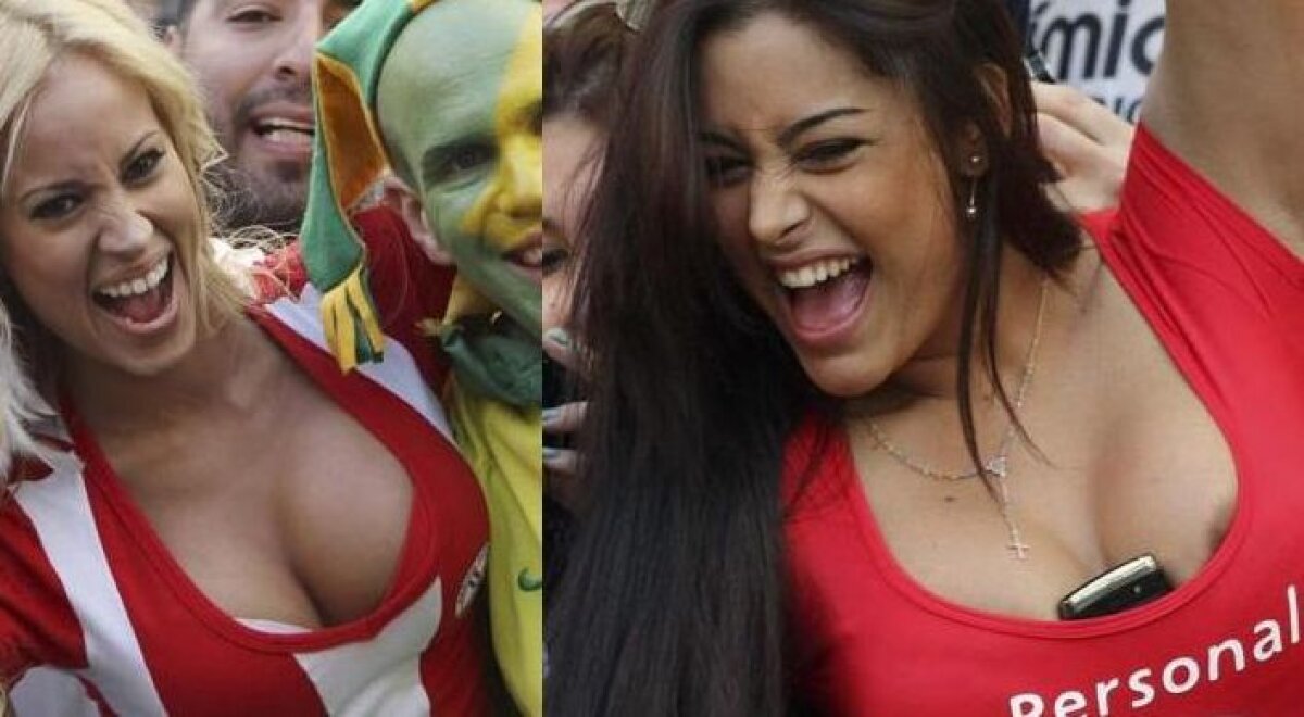 GALERIE FOTO » Blondă sau brunetă? Larissa şi Patty sînt cele mai sexy fane de la Copa America!