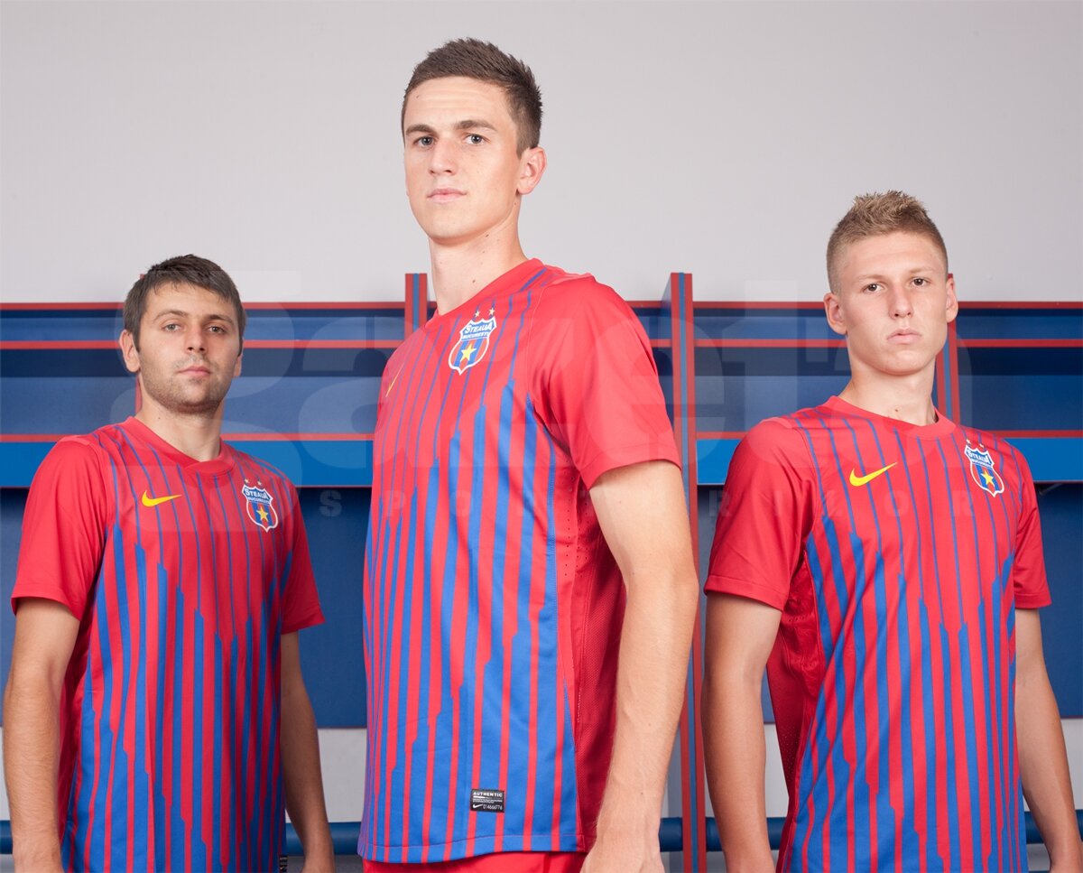 Steaua şi-a prezentat noul echipament » Tricouri ca o clădire de 800 de metri!