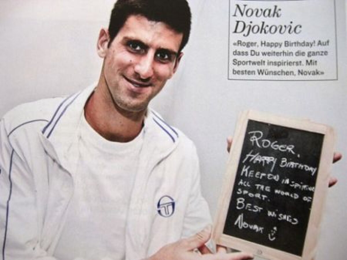 Nadal, Djokovici, Murray şi Sampras l-au felicitat pe Roger Federer de ziua sa