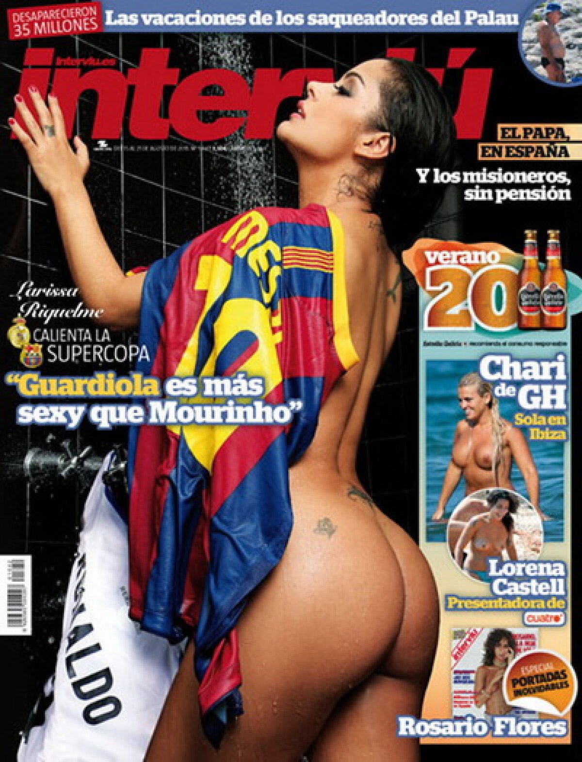 Larissa Riquelme îl preferă pe Pep » A pozat cu tricourile lui Messi şi Ronaldo