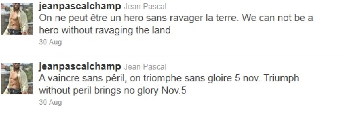 Jean Pascal continuă atacurile împotriva lui Bute: ”Victorie fără pericol înseamnă victorie fără glorie”