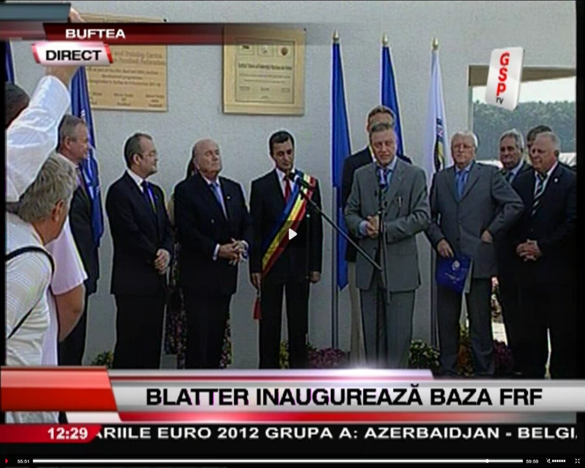 Preşedintele FIFA a inaugurat baza de la Buftea: "Inima mea bate pentru România"
