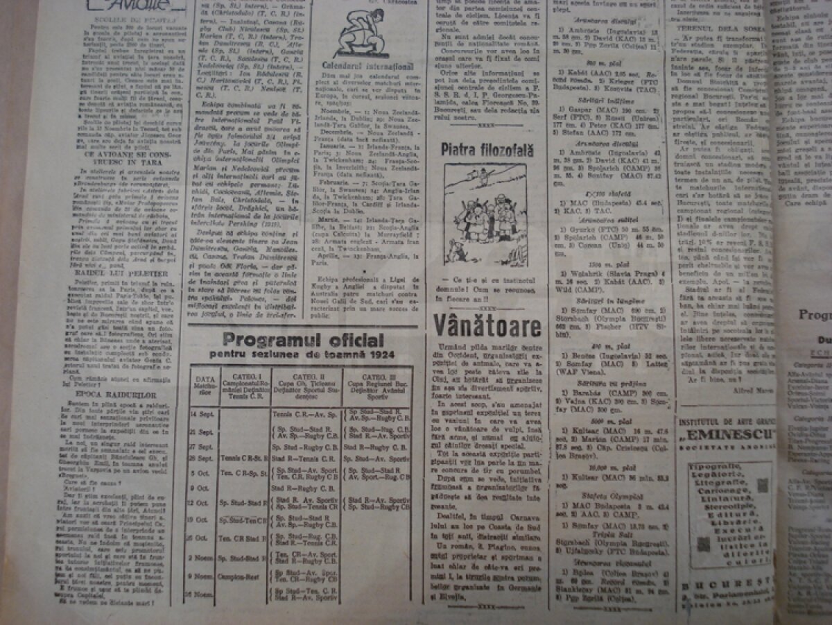 Ziua Gazetei » 87 de ani. Din 1924 în slujba sportului