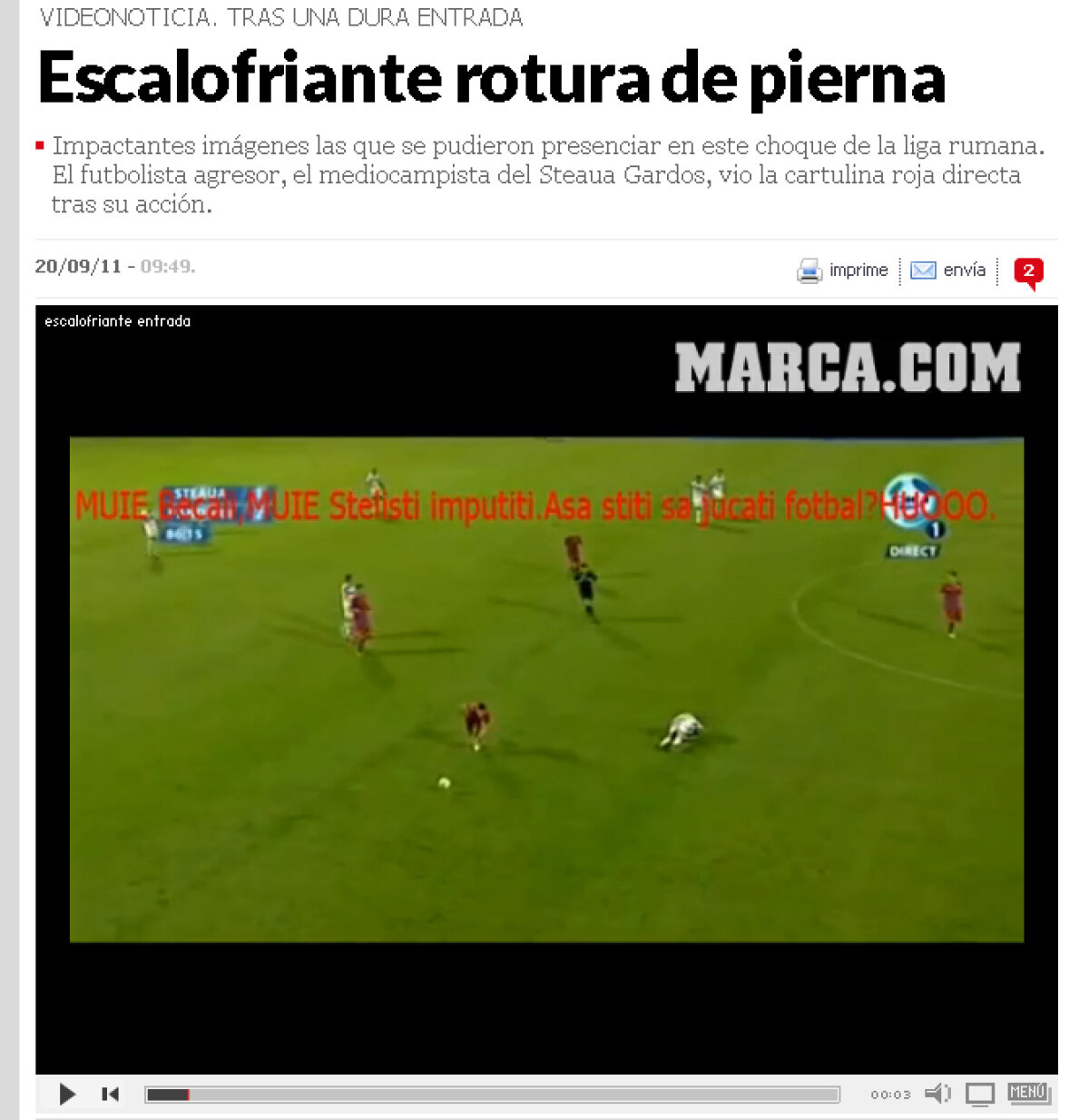 Gafă de proporţii a jurnaliştilor de la Marca!