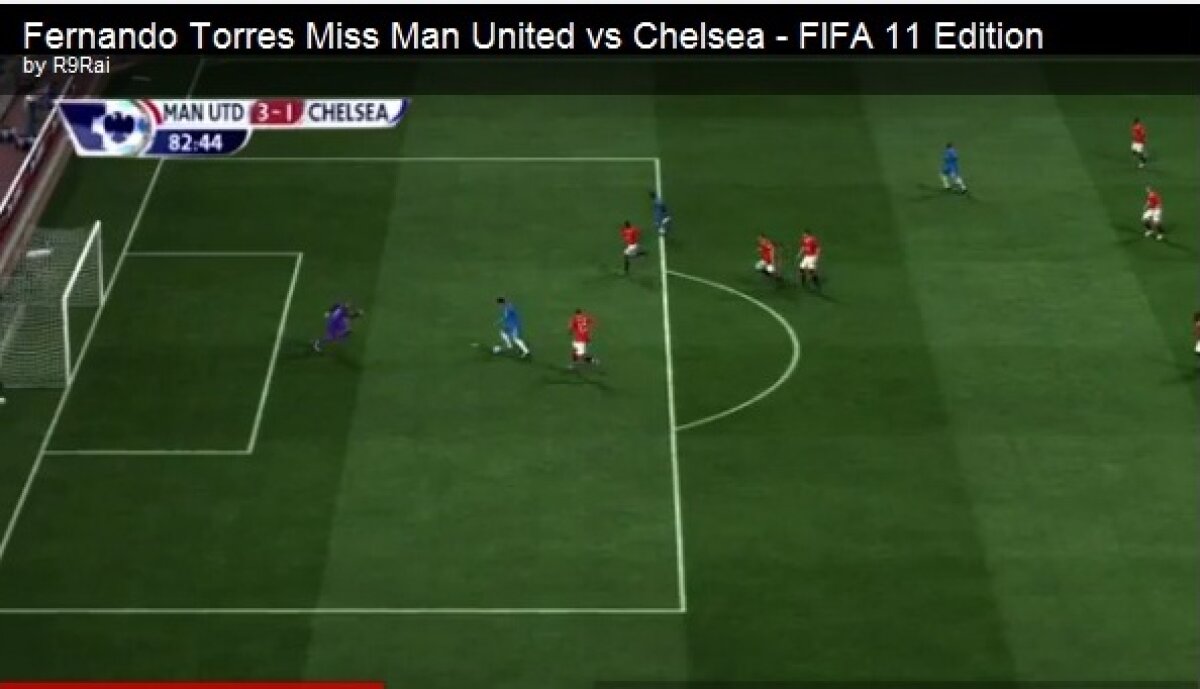 VIDEO Ce a ajuns Torres! Ratarea sezonului, copiată pe FIFA 2011!