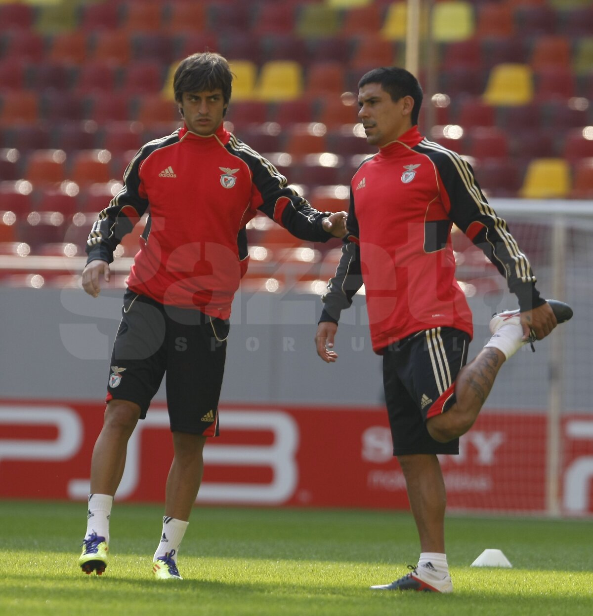 FOTO Benfica s-a antrenat pe terenul de coşmar de la România - Franţa. Rezistă!