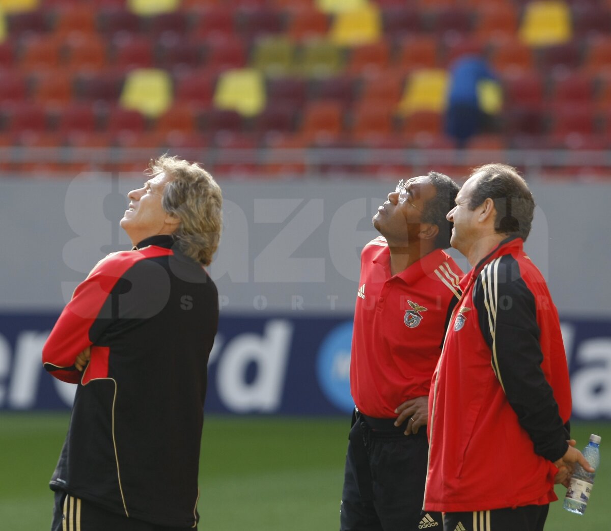 FOTO Benfica s-a antrenat pe terenul de coşmar de la România - Franţa. Rezistă!