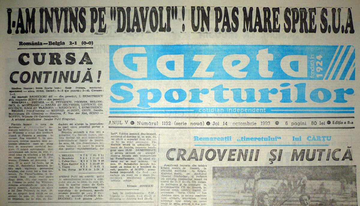 Ilie Dumitrescu povesteşte la Radio GSP victoria cu Belgia de acum 18 ani: "Am marcat golul carierei mele pe Ghencea!"