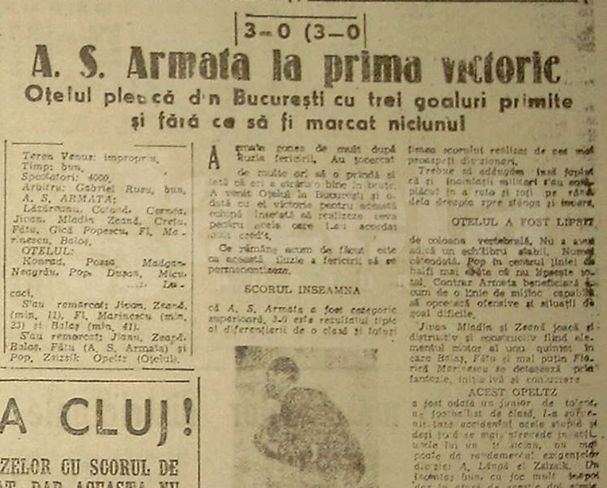 În urmă cu 64 de ani, Steaua obţinea prima victorie în Liga 1. Au urmat alte 1.057 de succese