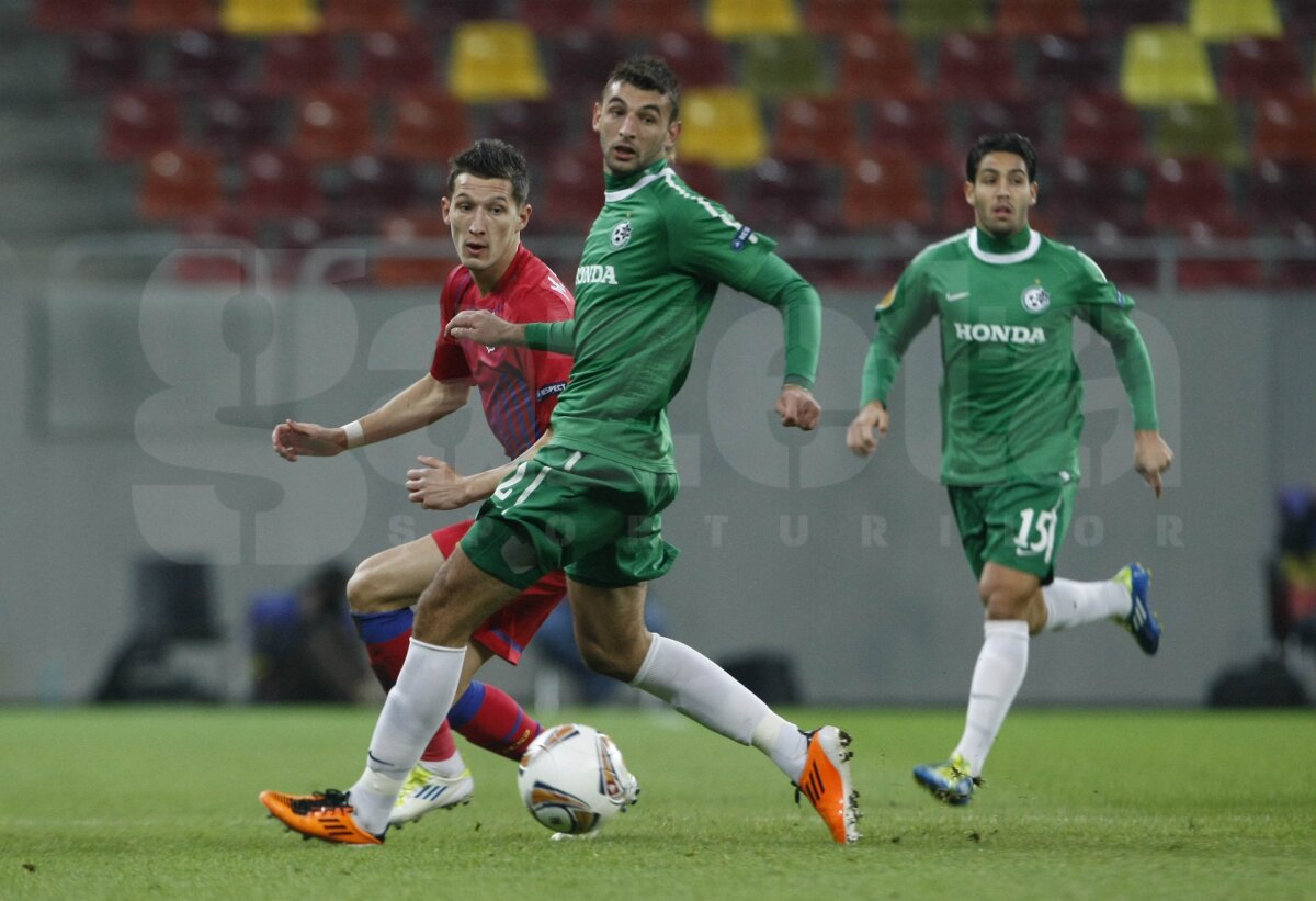 Steaua a cîştigat în 10 oameni în faţa lui Maccabi, 4-2