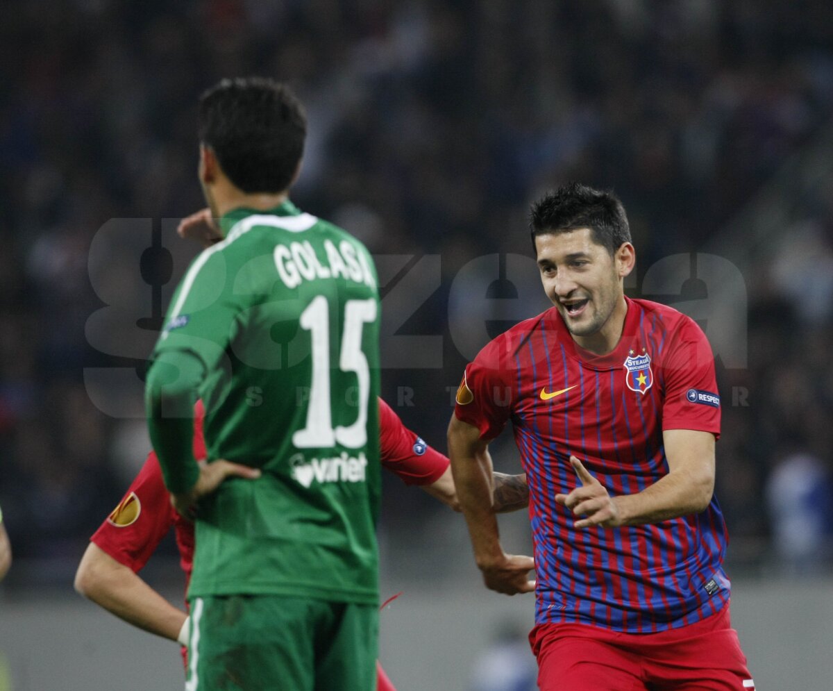 Steaua a cîştigat în 10 oameni în faţa lui Maccabi, 4-2