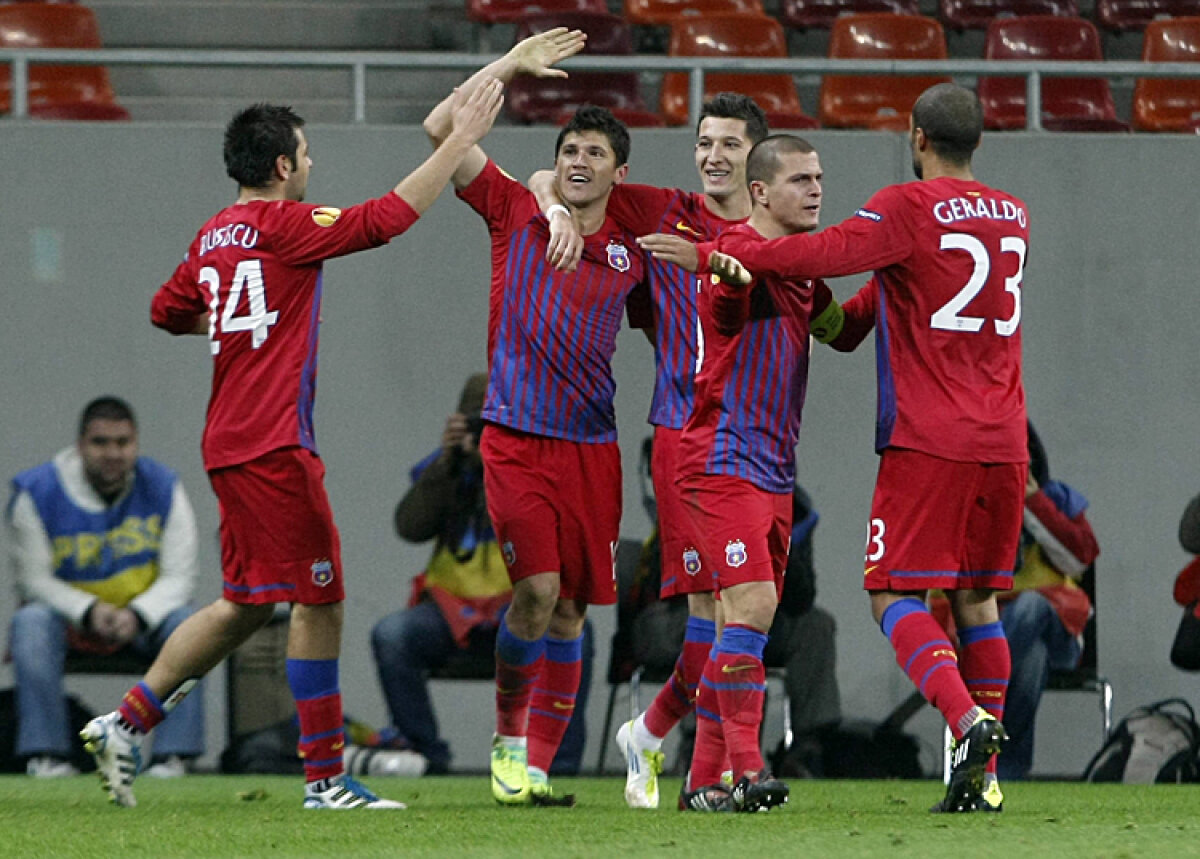 Steaua a cîştigat în 10 oameni în faţa lui Maccabi, 4-2