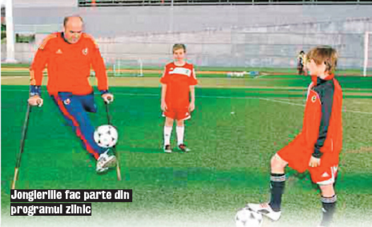 GALERIE FOTO Directorul Şcolii de Fotbal a Federaţiei spaniole este infirm » Lecţii într-un picior