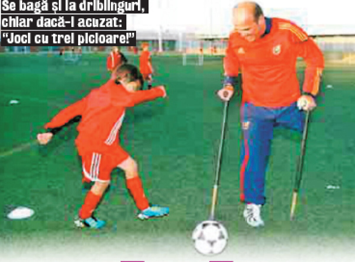 GALERIE FOTO Directorul Şcolii de Fotbal a Federaţiei spaniole este infirm » Lecţii într-un picior