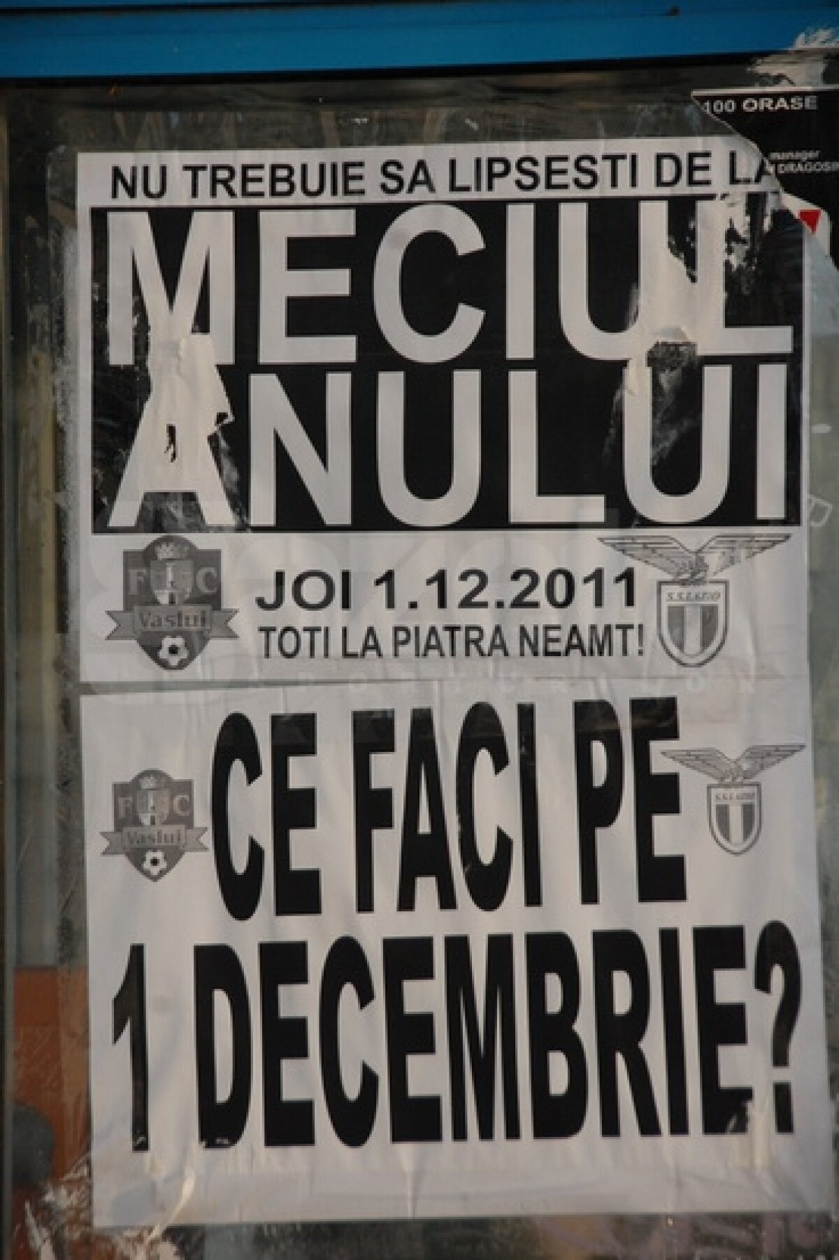 FOTO "Ce faci de 1 decembrie? Toţi la Piatra Neamţ!" » Cum se promovează în Moldova marele meci cu Lazio ;)