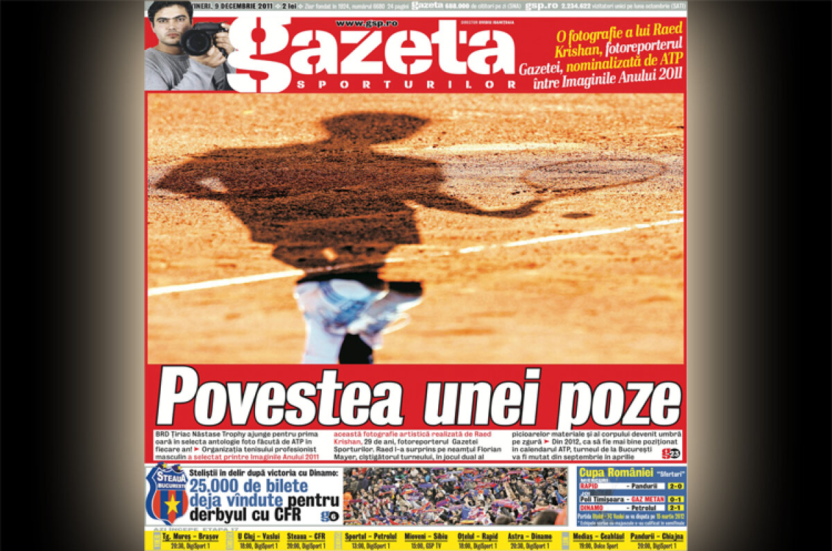 Umbra din zgură! » O fotografie de la BRD Ţiriac Năstase Trophy, pentru PRIMA dată în Imaginile Anului 2011