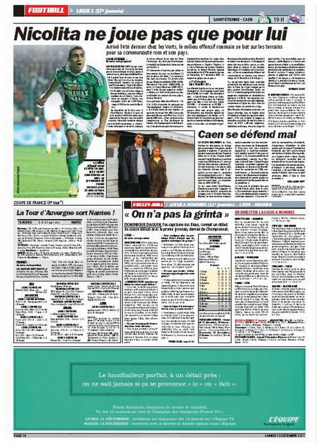 Din Franţa, Bănel Nicoliţă face o declaraţie de credinţă: "Joc pentru etnia mea şi pentru imaginea României!"