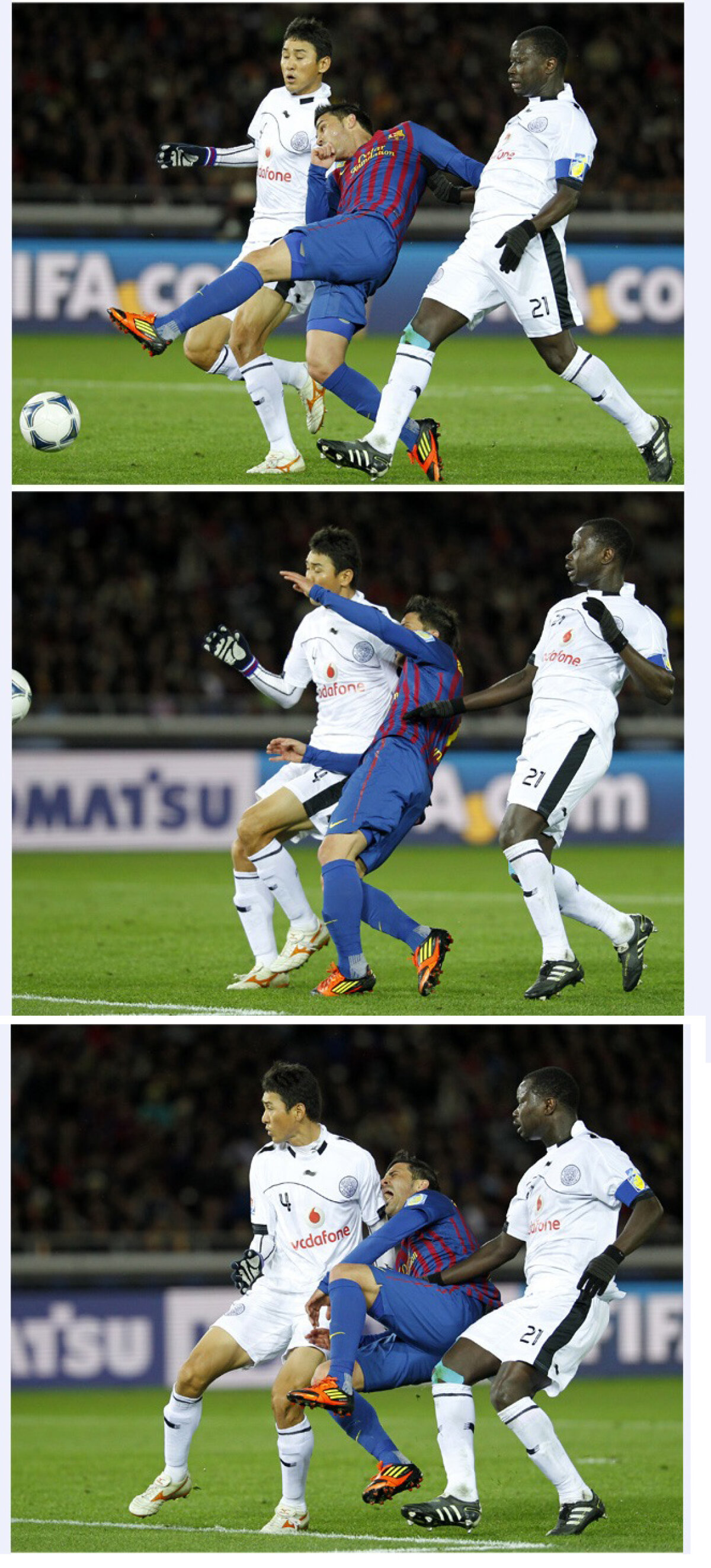 FOTO Şoc anunţat » Villa şi-a fracturat tibia în semifinala cu Al Sadd (4-0)