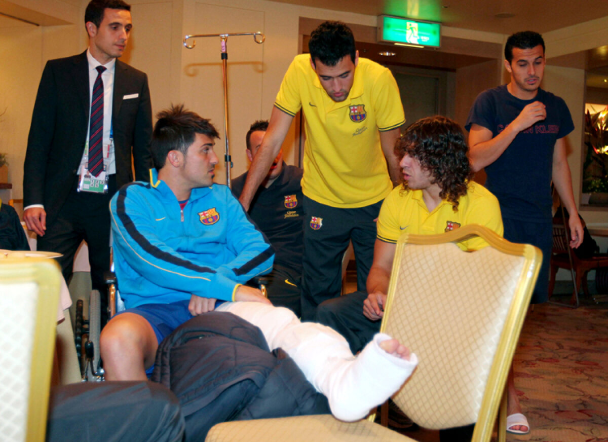 FOTO Şoc anunţat » Villa şi-a fracturat tibia în semifinala cu Al Sadd (4-0)
