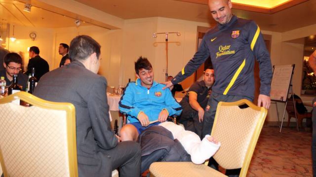 FOTO Şoc anunţat » Villa şi-a fracturat tibia în semifinala cu Al Sadd (4-0)