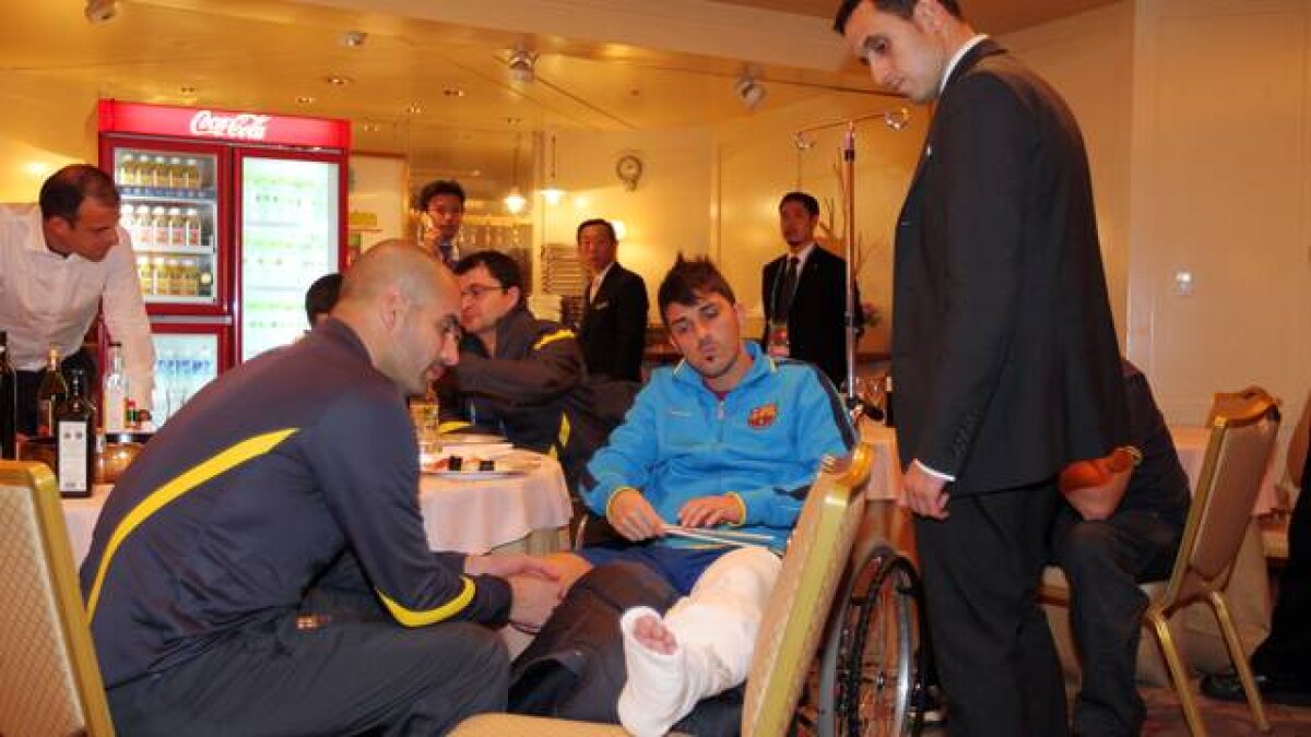 FOTO Şoc anunţat » Villa şi-a fracturat tibia în semifinala cu Al Sadd (4-0)