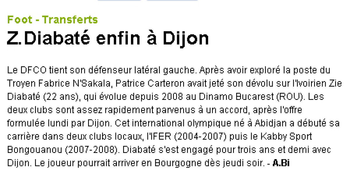 L'Equipe anunţă transferul lui Diabate la Dijon » Badea: "Există un interes din partea francezilor"