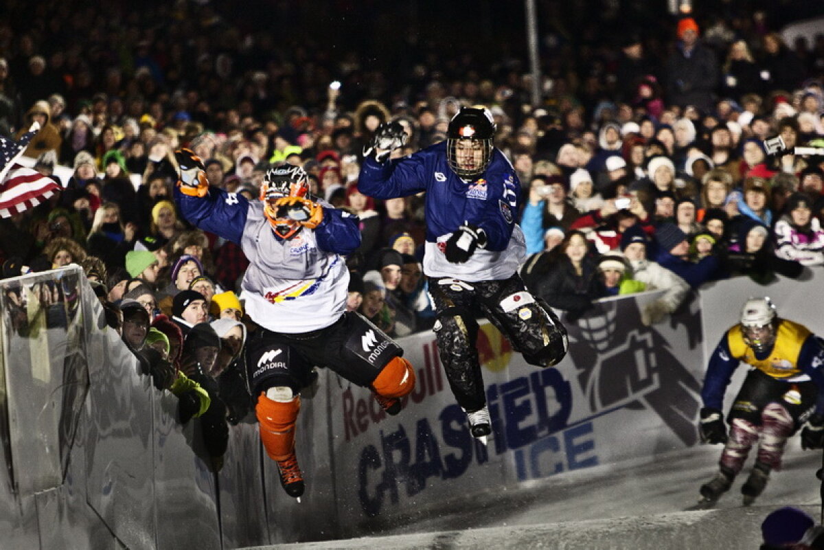 FOTO&VIDEO / Au coborît cu 64 km/h pe gheaţă plină de obstacole!