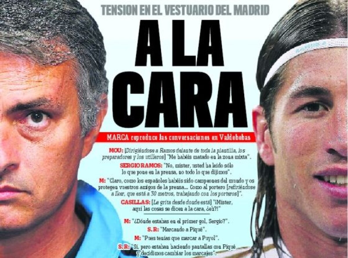 Butoi de pulbere în vestiarul Realului » Mourinho, înfruntat de una dintre vedete: "N-ai jucat fotbal, nu ai de unde să ştii!"