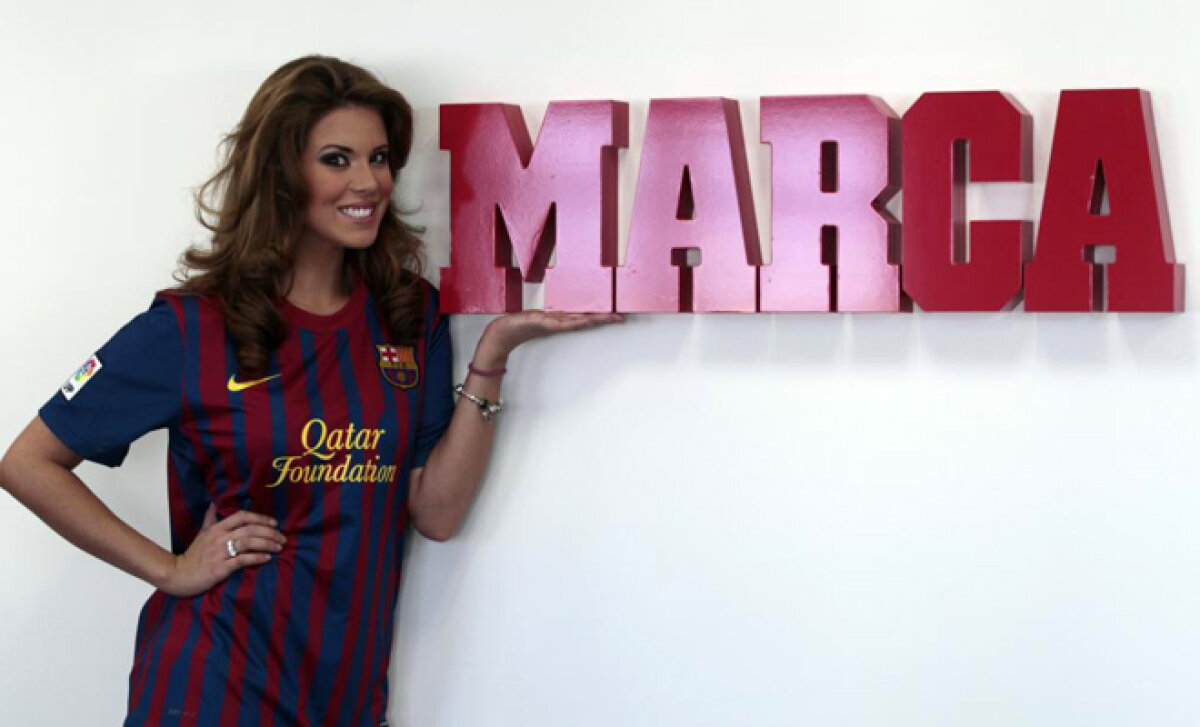 GALERIE FOTO » Miss Spania ţine cu Barca şi crede într-o nouă victorie diseară