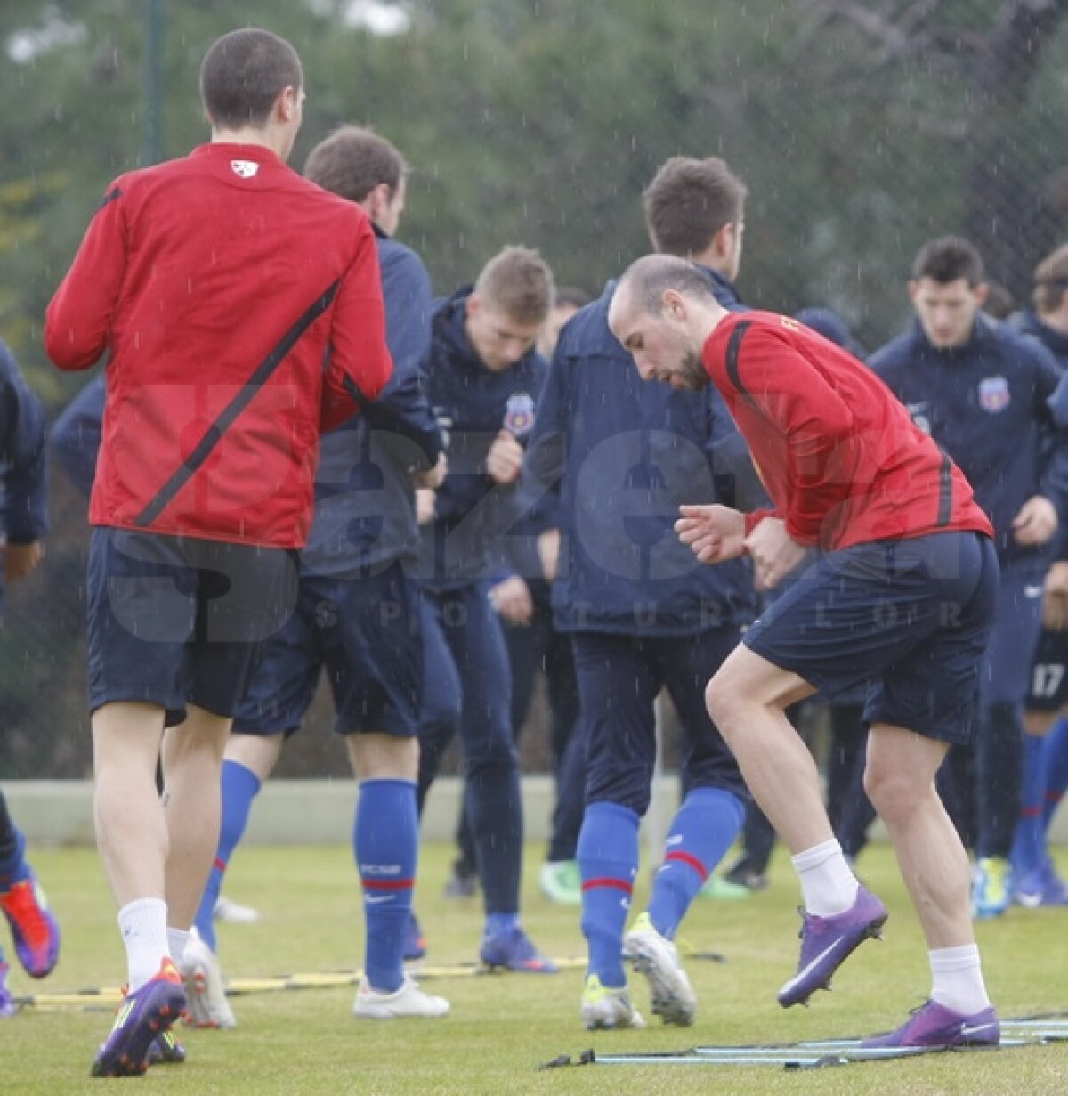 FOTO Steliştii n-au deloc noroc » Au scăpat de zăpadă, iar acum se antrenează în ploaie