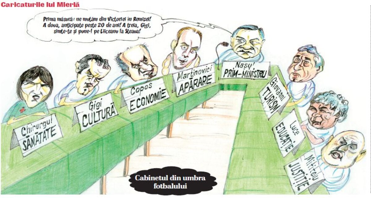 Cabinetul din umbra fotbalului » Caricaturistul Gazetei îţi propune nume din fotbal pentru Guvern