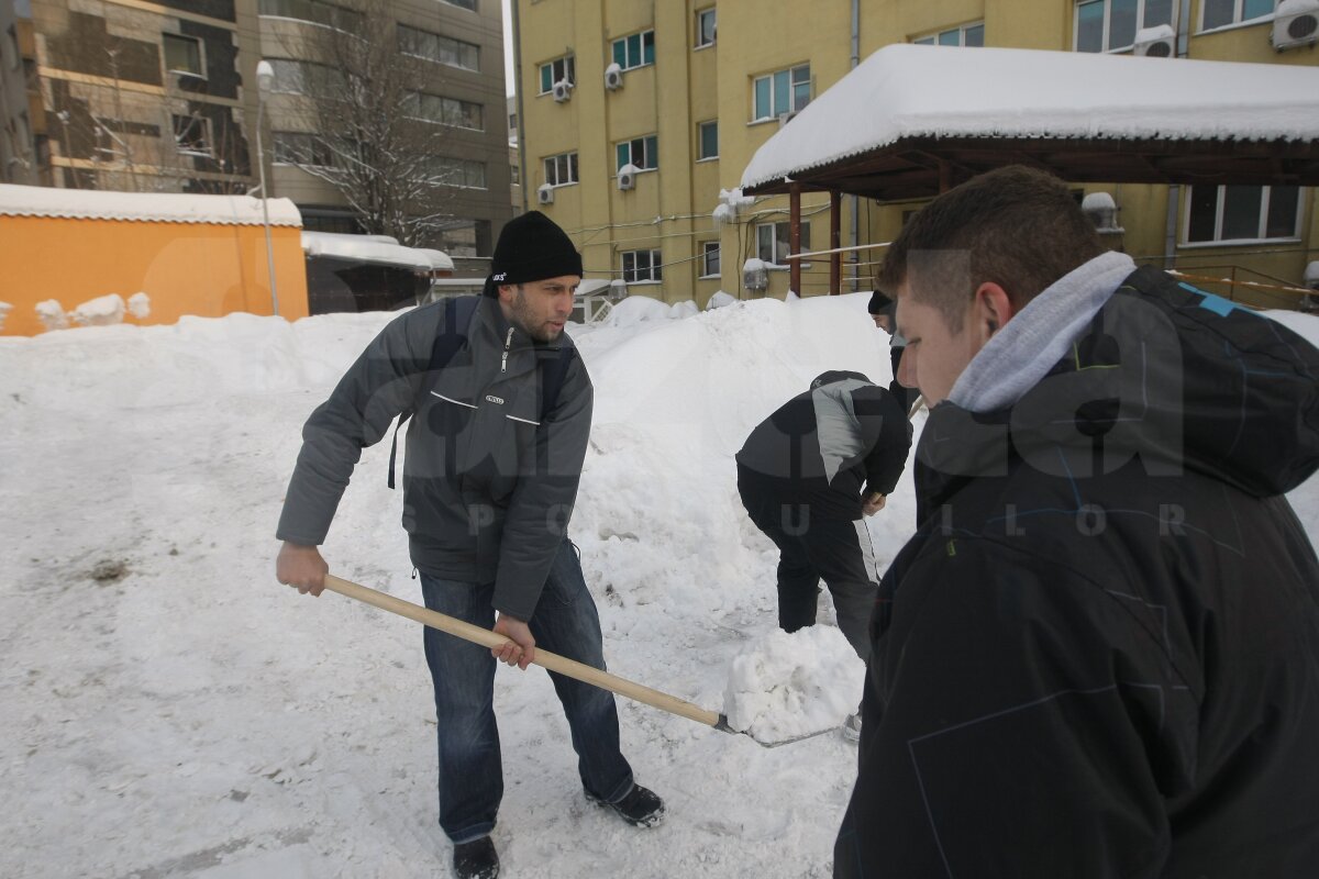 De la minge la lopată » Baschetbaliştii şi rugbyştii din Bucureşti, încolonaţi pentru deszăpezire