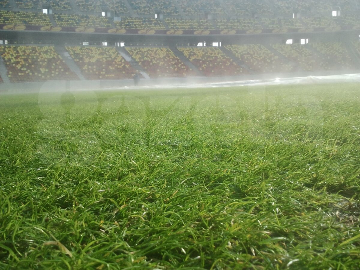 Aşa arată gazonul de pe Naţional Arena! Cum va fi menţinut pînă la ora meciului