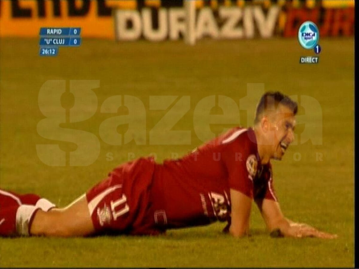 FOTO » Probleme pentru Rapid » Pancu a ieşit accidentat după mai puţin de jumătate de oră