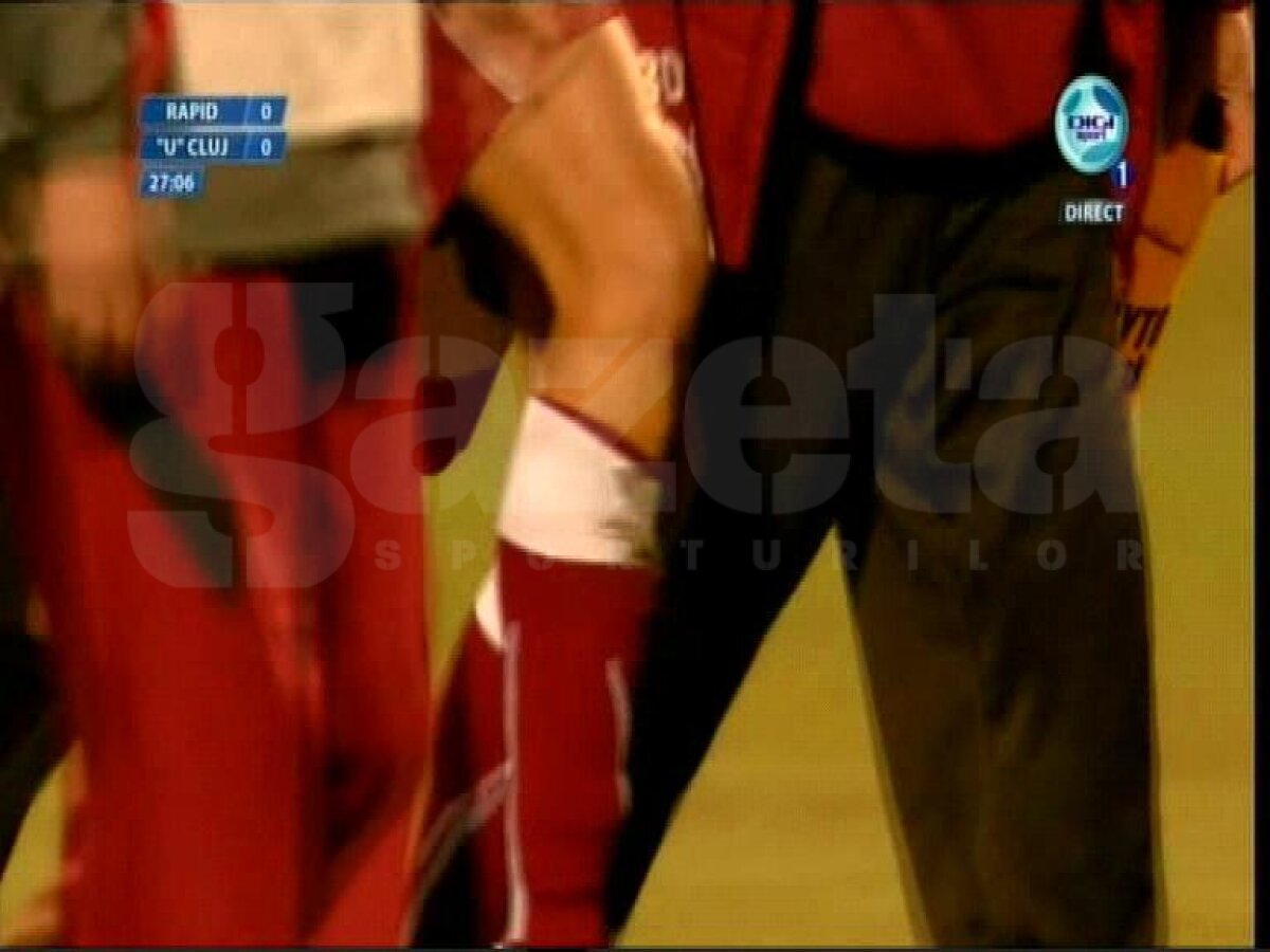 FOTO » Probleme pentru Rapid » Pancu a ieşit accidentat după mai puţin de jumătate de oră