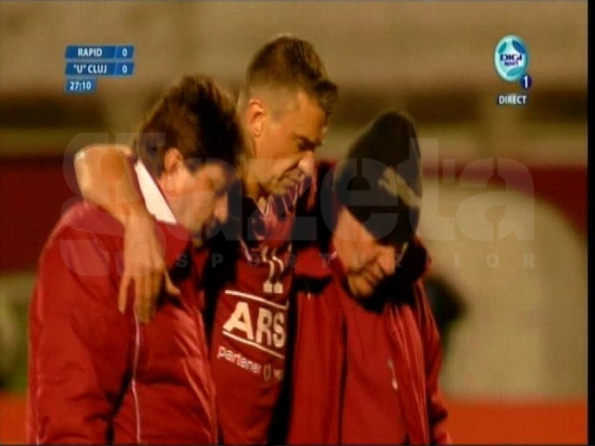 FOTO Se tem de cuţit » Pancu a părăsit accidentat terenul şi e suspect de ruptură de ligamente