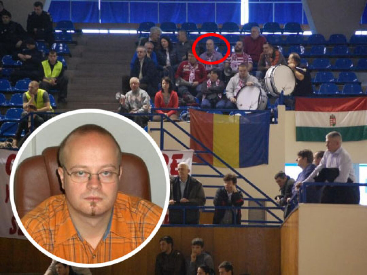 Viceprimarul din Satu Mare în mijlocul fanilor CSM care au arborat steagul Ungariei la Cluj!