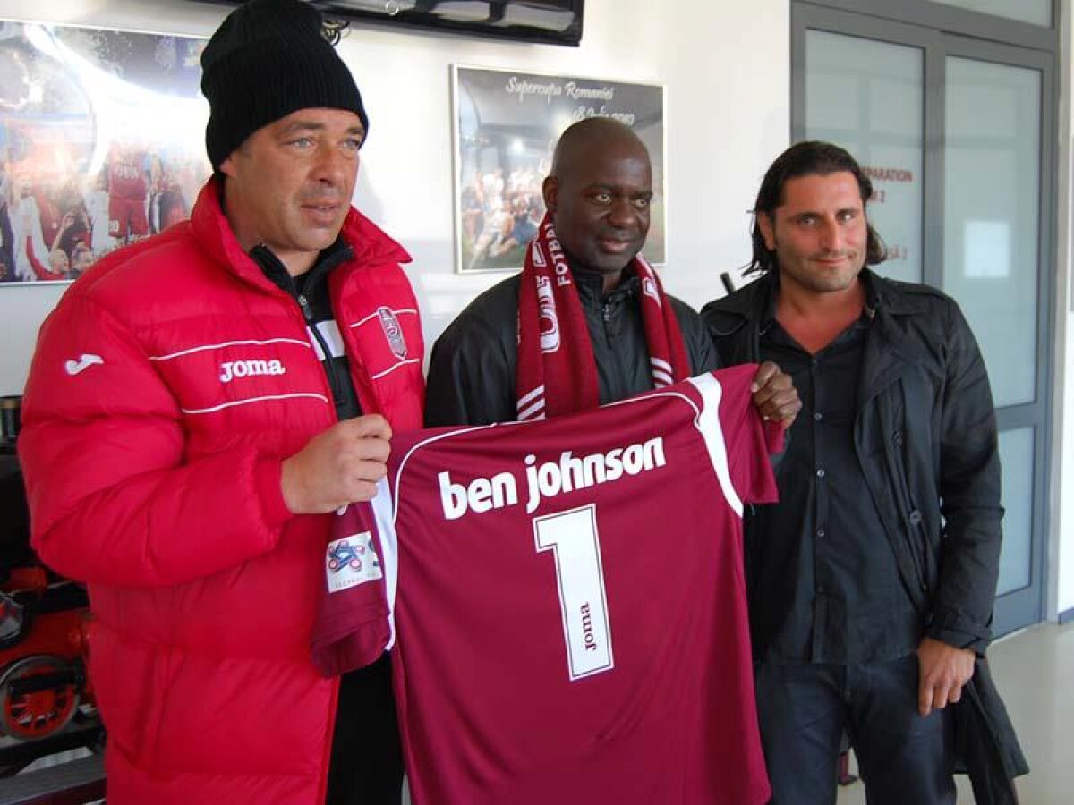 FOTO » Fostul atlet Ben Johnson le-a făcut o vizită celor de la CFR Cluj