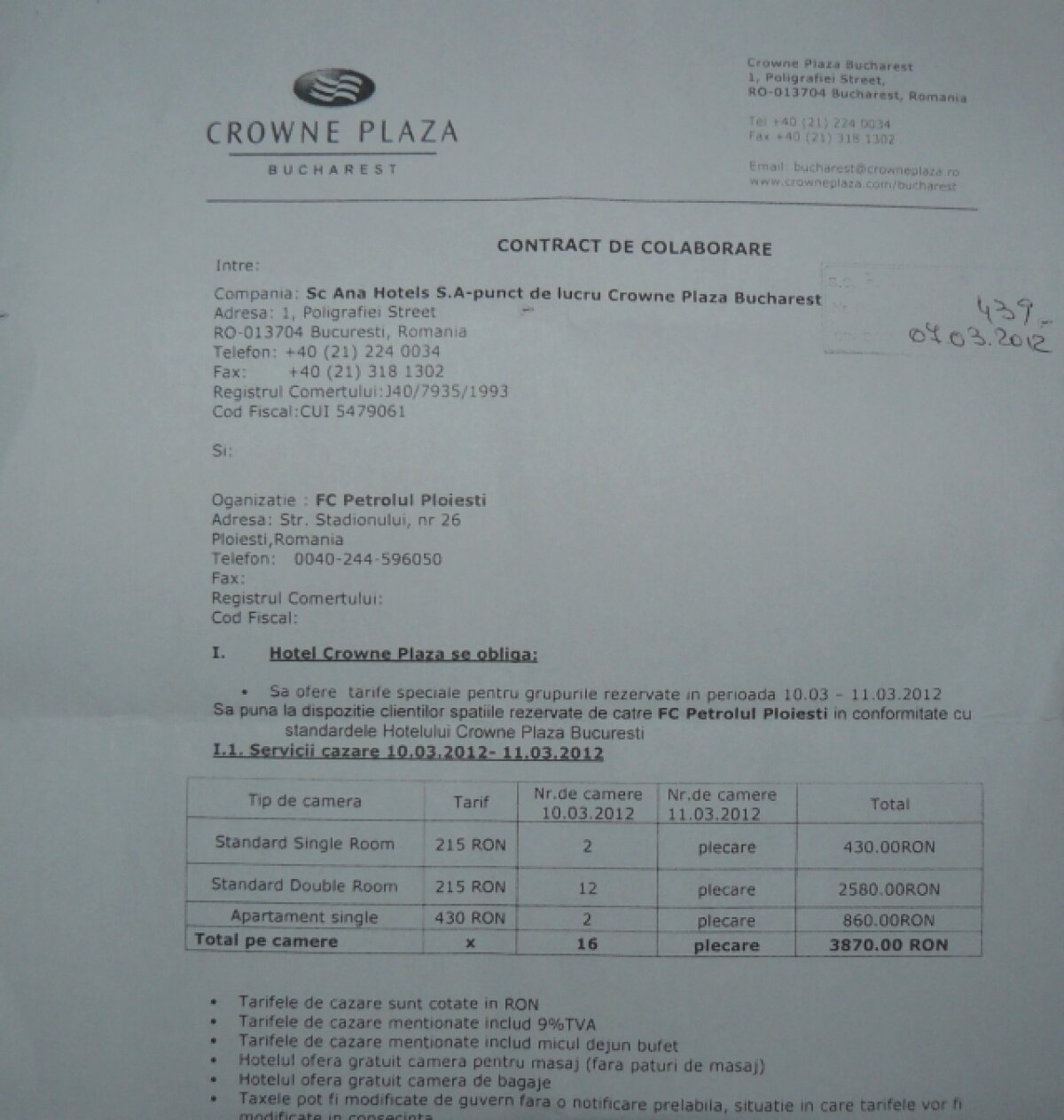 Petrolul a beneficiat de generozitatea lui Copos » Răchită: "Am plătit 215 RON pe cameră"
