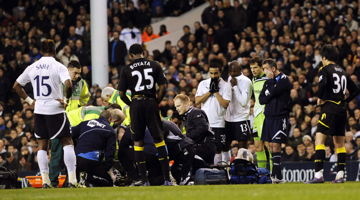 FOTO Drama lui Fabrice Muamba » Scăpat de gloanţe, trădat de inimă