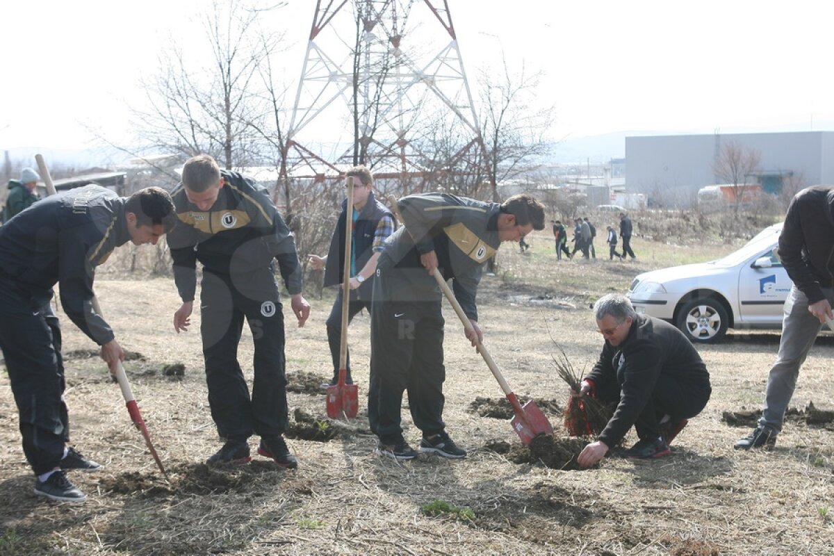 FOTO Claudiu Niculescu şi-a luat în serios rolul de "Educator" » A dat tonul la plantarea puieţilor ;)