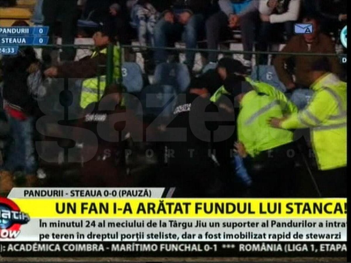 Incidente la Tg. Jiu » Un suporter a pătruns pe teren şi i-a arătat fundul lui Stanca :O