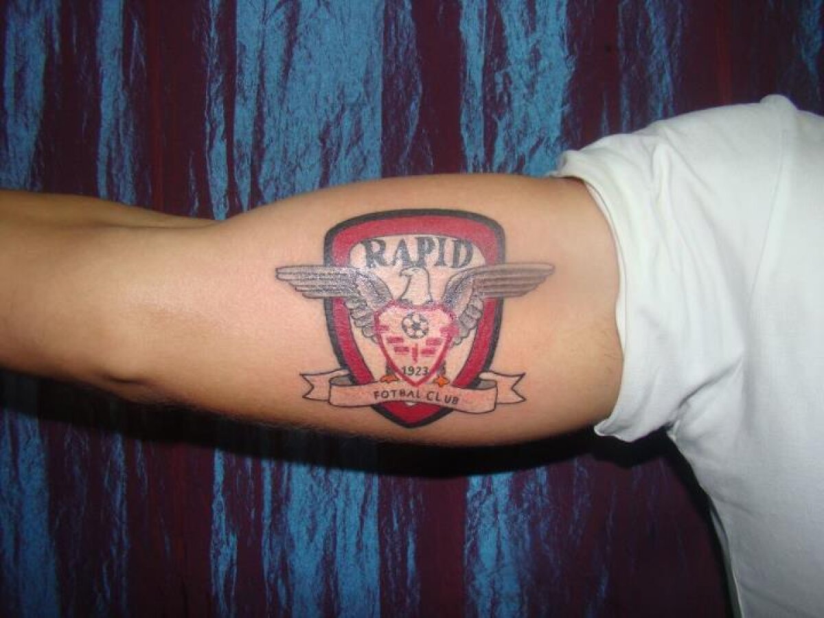 FOTO » Săpunaru, rapidist pursînge! Şi-a tatuat emblema clubului pe braţ
