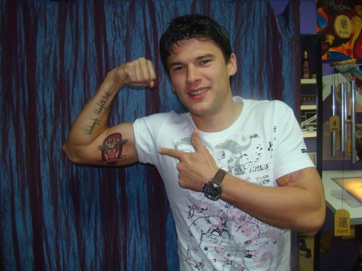 FOTO » Săpunaru, rapidist pursînge! Şi-a tatuat emblema clubului pe braţ