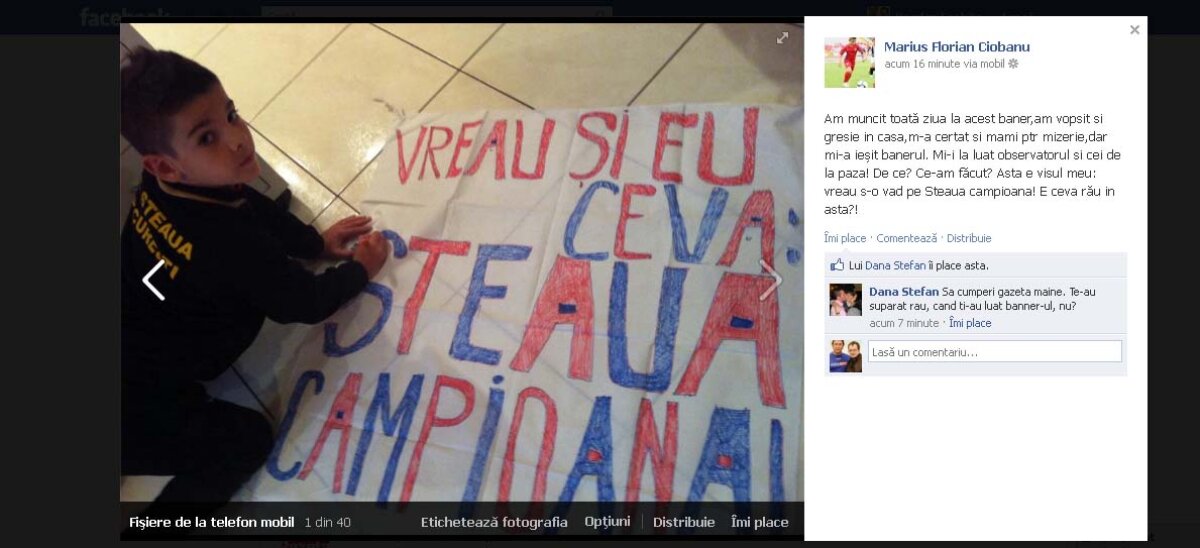 FOTO Scene incredibile la meciul Steaua - FC Vaslui » Lacrimi de copil, prostie de steward