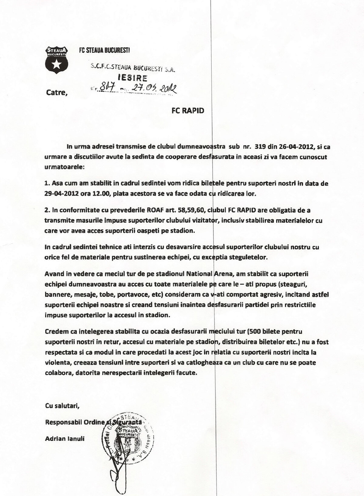 Ironiile dintre Rapid şi Steaua continuă: "MM, îi înveţi limba română la orele de lucru manual?"