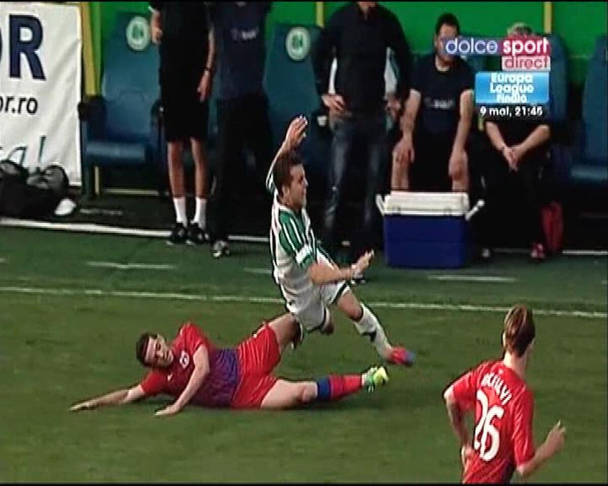 FOTO Chipciu o lasă pe Steaua în zece la Chiajna din minutul 36 după o intrare feroce