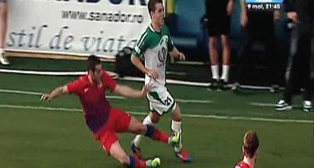 FOTO Chipciu o lasă pe Steaua în zece la Chiajna din minutul 36 după o intrare feroce